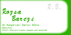 rozsa barczi business card