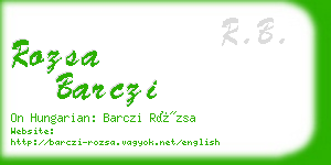 rozsa barczi business card